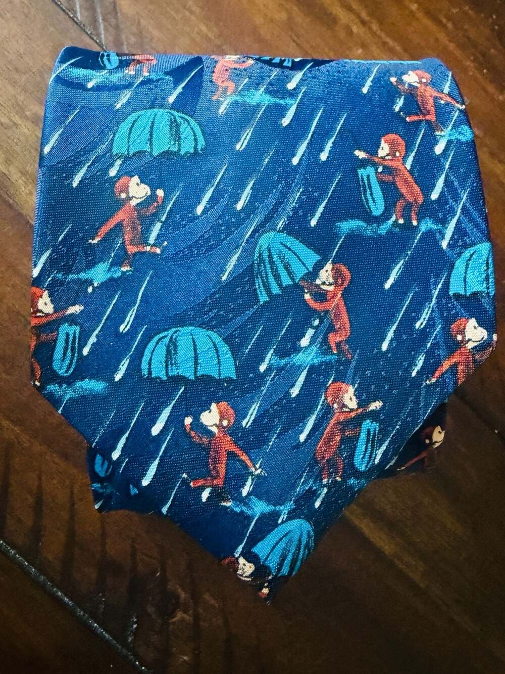 Curious George Briefly Stated New York Umbrella Cartoon Novelty Necktie